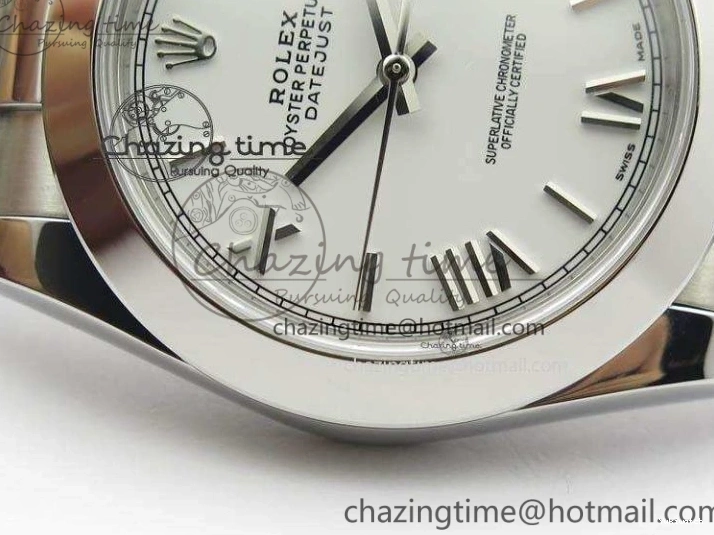 1:1 DateJust SS White Bracelet Dial Edition 41mm On Noob SS Best Roman 126300 A3235 0425